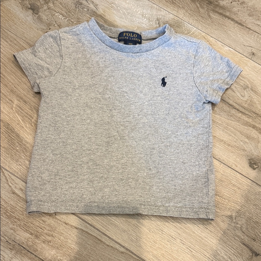 Polo by Ralph Lauren Light Gray Short Sleeve Tee with Navy Pony 18m